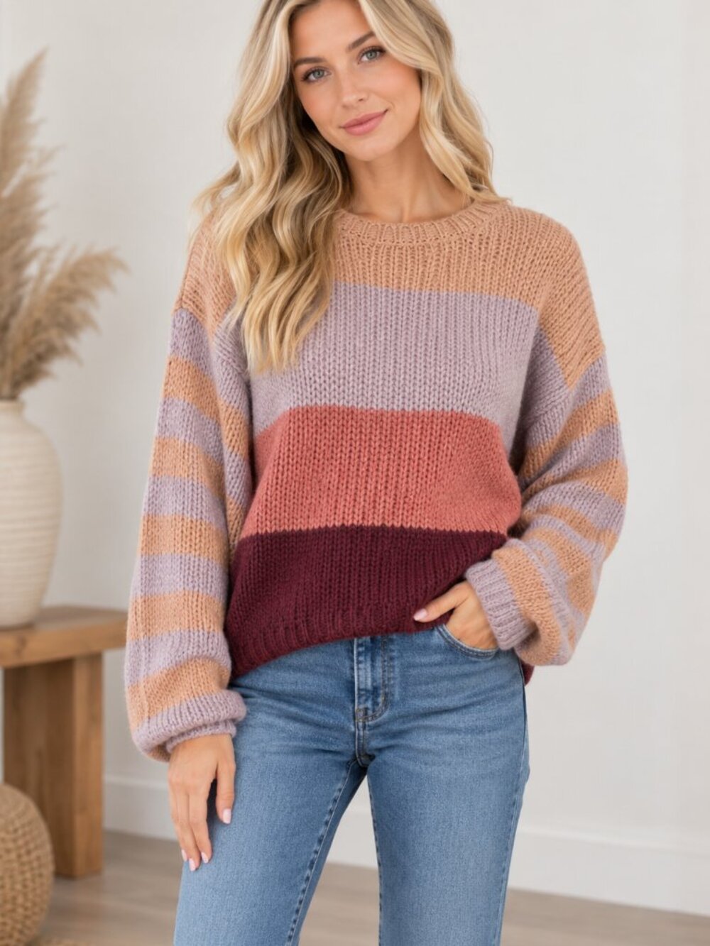 314. Multi Striped L/S Sweater